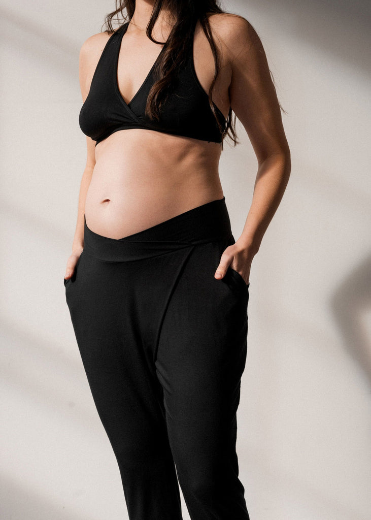 bamboo lounge pants - black - úton: maternity and postpartum essentials
