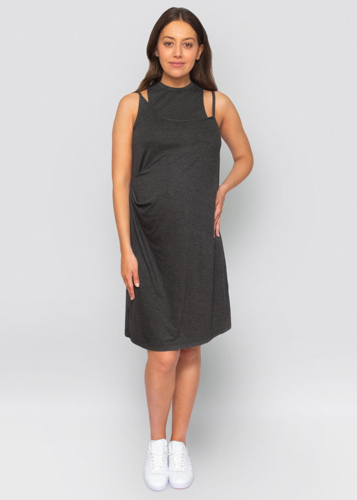 essential dress - charcoal - úton: maternity and postpartum essentials