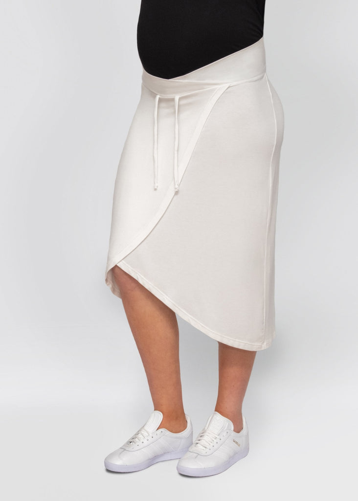 wrap skirt - white - úton: maternity and postpartum essentials